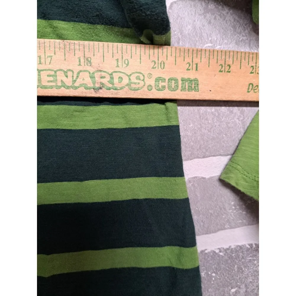 Talbots Womens‎ Striped Green Long Sleeve Pullover Cotton Blouse SIze 1X